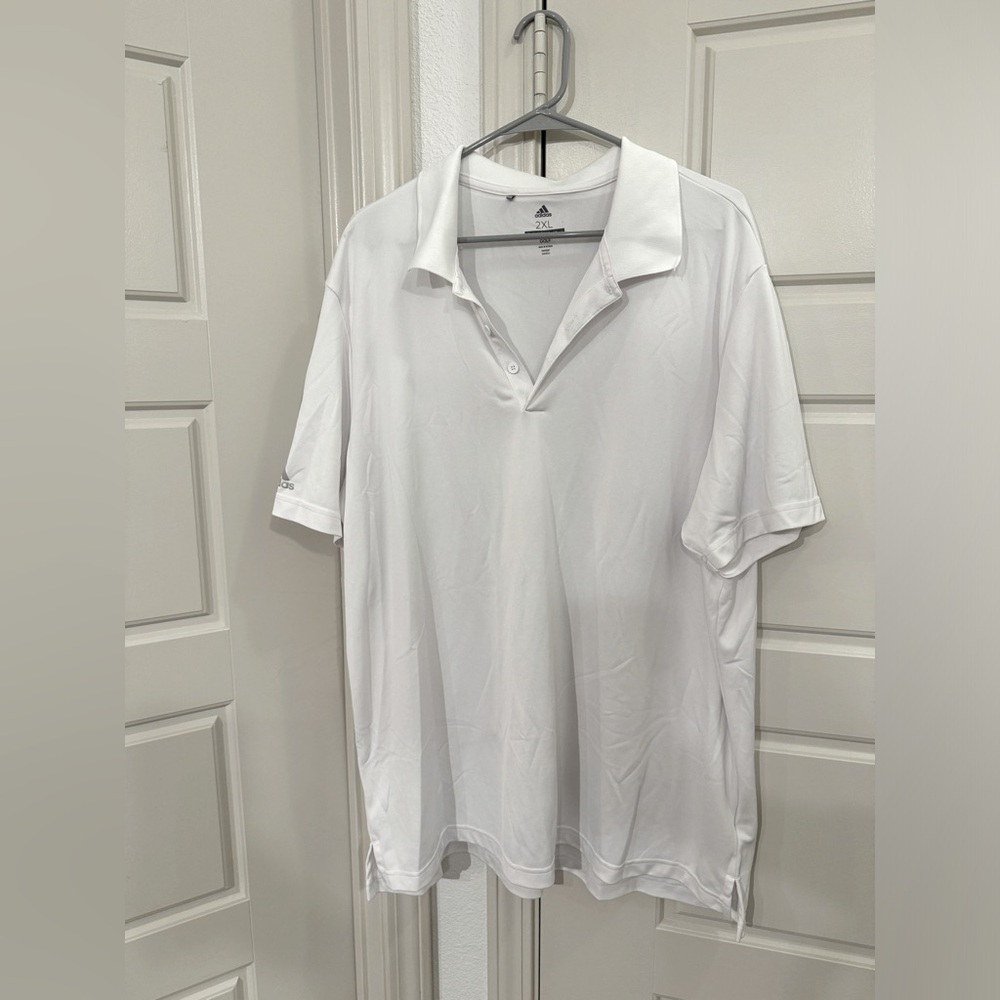 Men’s white adidas short sleeve golf shirt 2XL